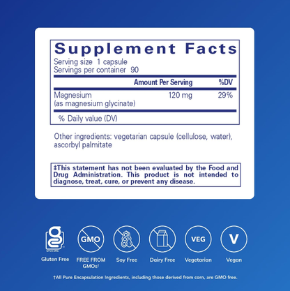 Pure Encapsulations Magnesium (Glycinate) -Supplement to Support Stress Relief, Sleep, Heart Health, Nerves, Muscles, and Metabolism* - with Magnesium Glycinate